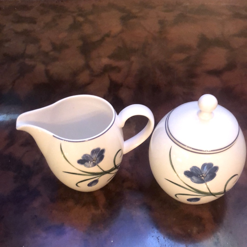 Mikasa Casual Elegance Garden Poetry New Cream and Sugar